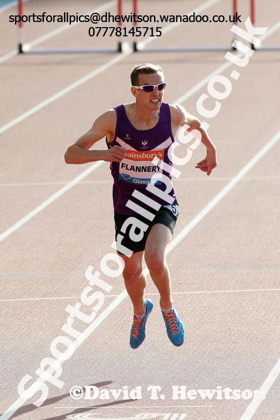 Niall Flannery, 400 metres hurdles at the Glasgow Diamond League. Photo: David T. Hewitson/Sports for All Pics